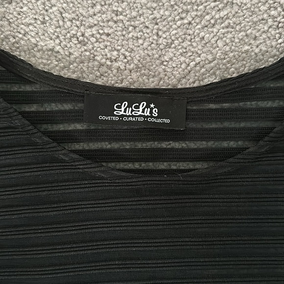 ✨NEW NWOT✨  Lulu’s Perfect Mesh Black Bodycon Dress - Large - Picture 6 of 8